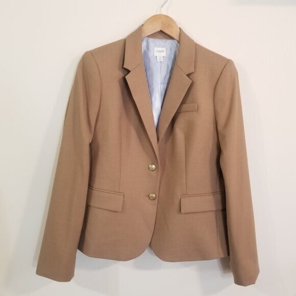 Women’s J. Crew Factory Original Schoolboy Blazer Camel Tan – Sz 10 - Picture 1 of 9
